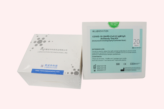 Goutte rapide 20ul du kit 1 d'essai de corps de Labnovation CoV-19 IgG IgM anti