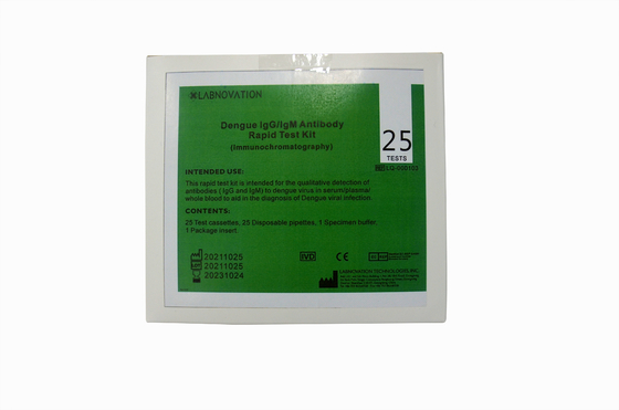 Kits rapides jetables d'essai d'IgG IgM de dengue d'anticorps 25 essais pour à usage professionnel
